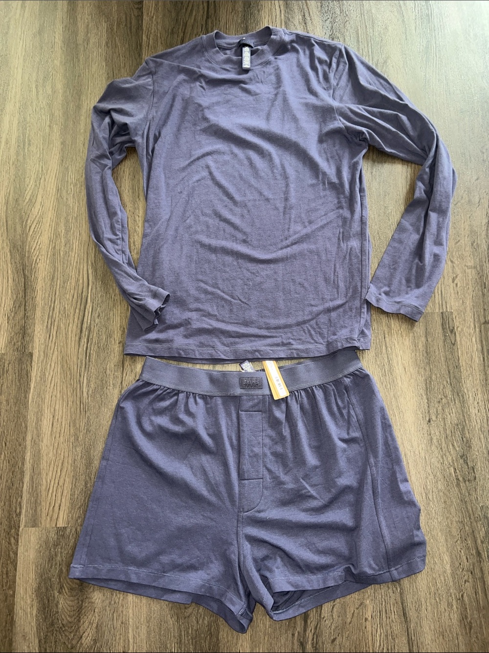 NWT Skims Boyfriend Pajama Bundle Set in color Sleet